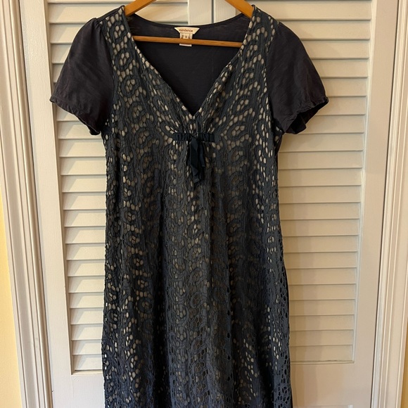 Sundance Eyelet Cut Double Layered V-Neck Dress Small - Picture 1 of 6